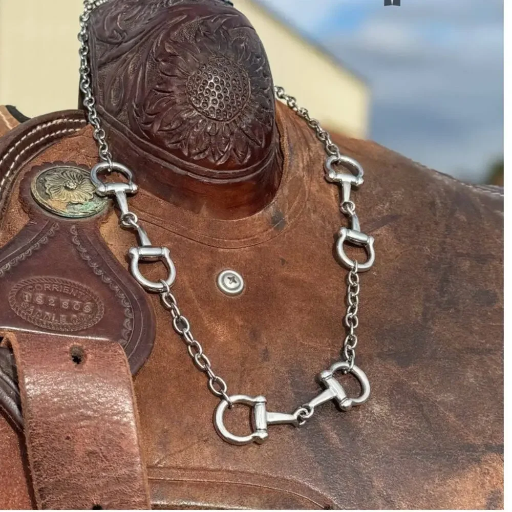 Western Equestrian Snaffle Horse Bit Link Layering Necklace